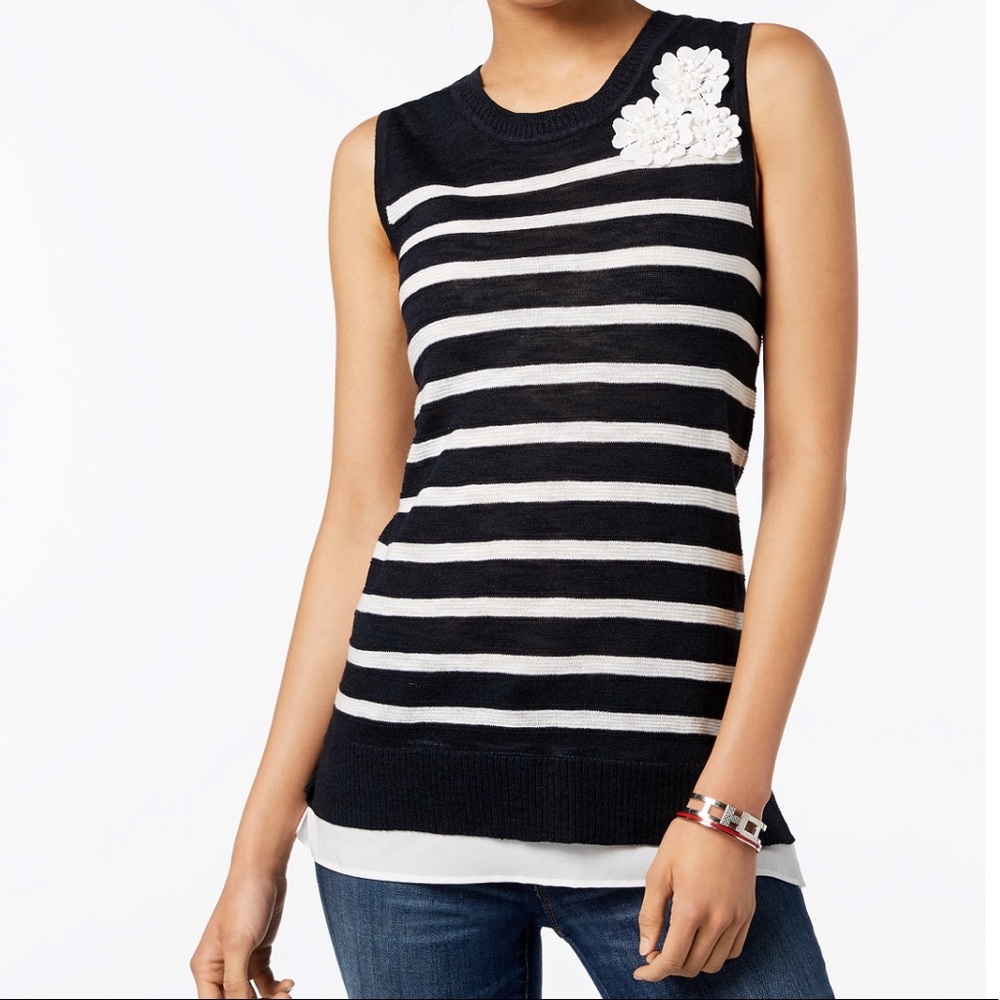 Tommy Hilfiger Mixed Media Sleeveless Top